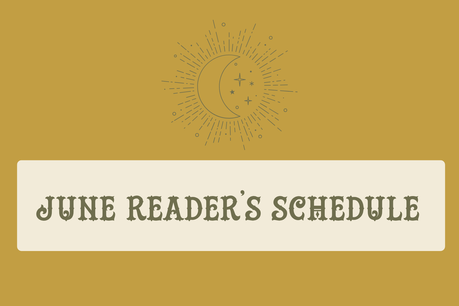 June 2026 Reader's Schedule