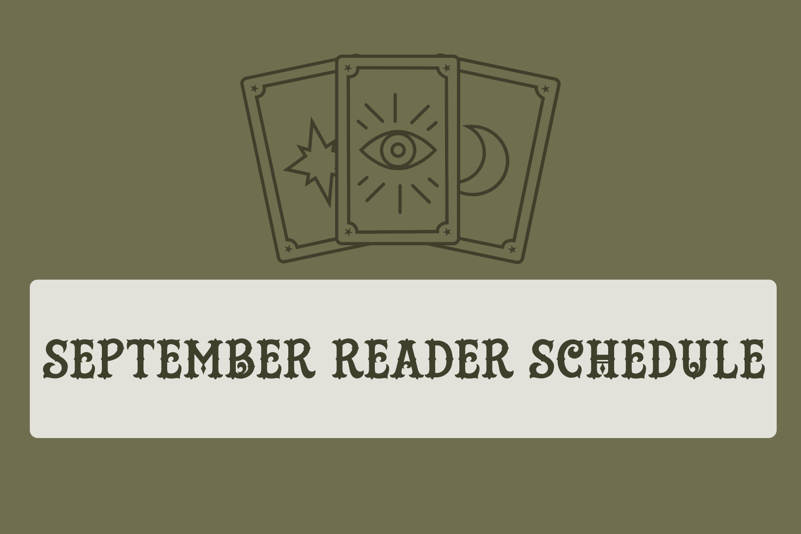 September Reader's Schedule
