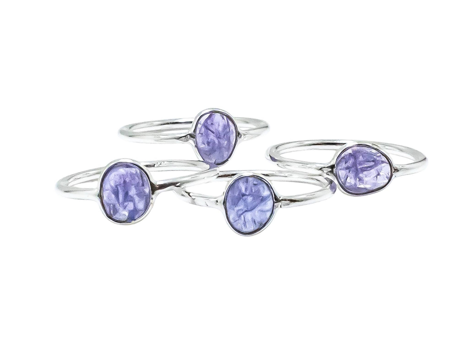 Tanzanite Ring Sterling Silver Faceted abstract