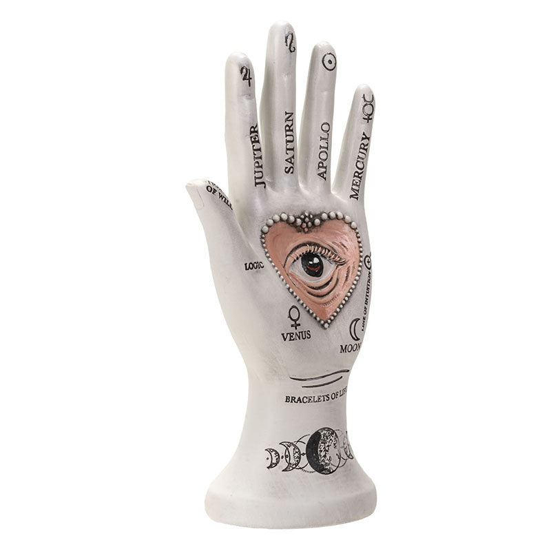 Palmistry Hand with Heart Statue