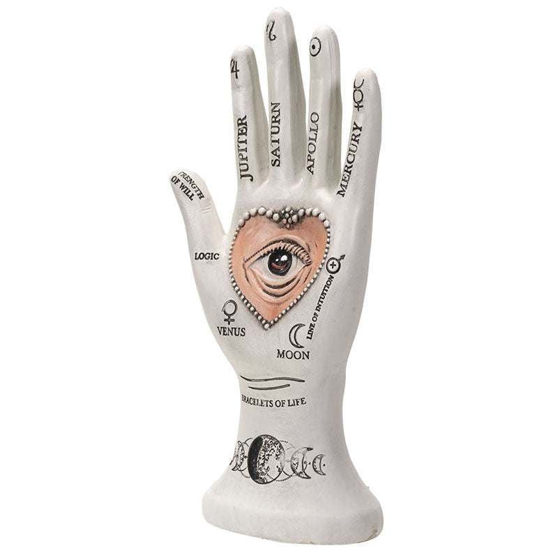 Palmistry Hand with Heart Statue