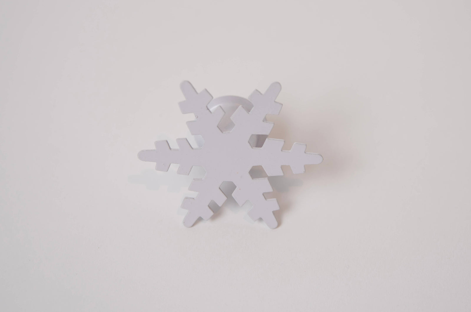White Iron Snowflake Taper Holder