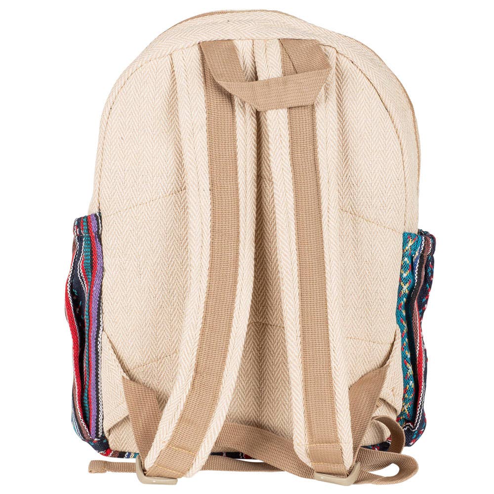 Blue And Red Hemp Backpack