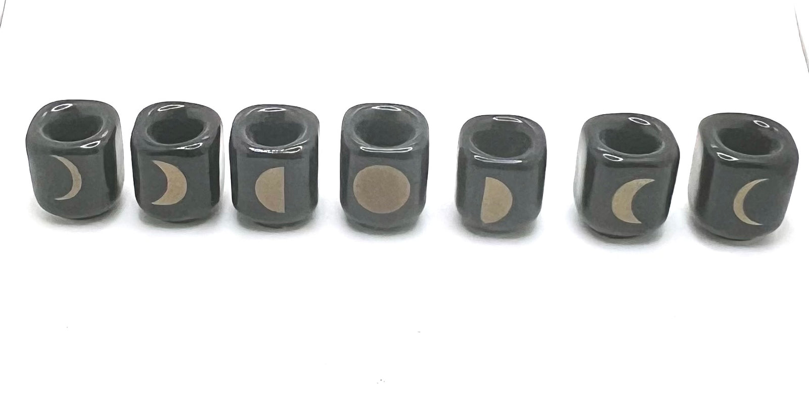 Black Ceramic Chime/Spell Candle Holder with design