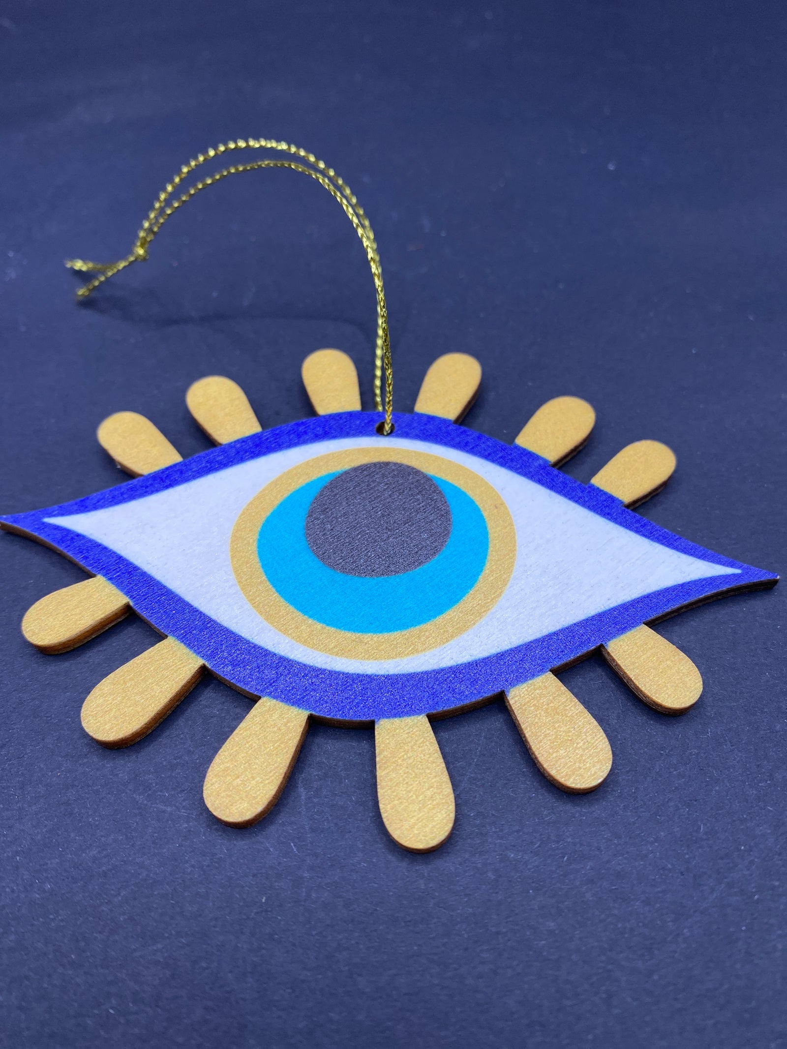 Wooden Evil Eye Ornament