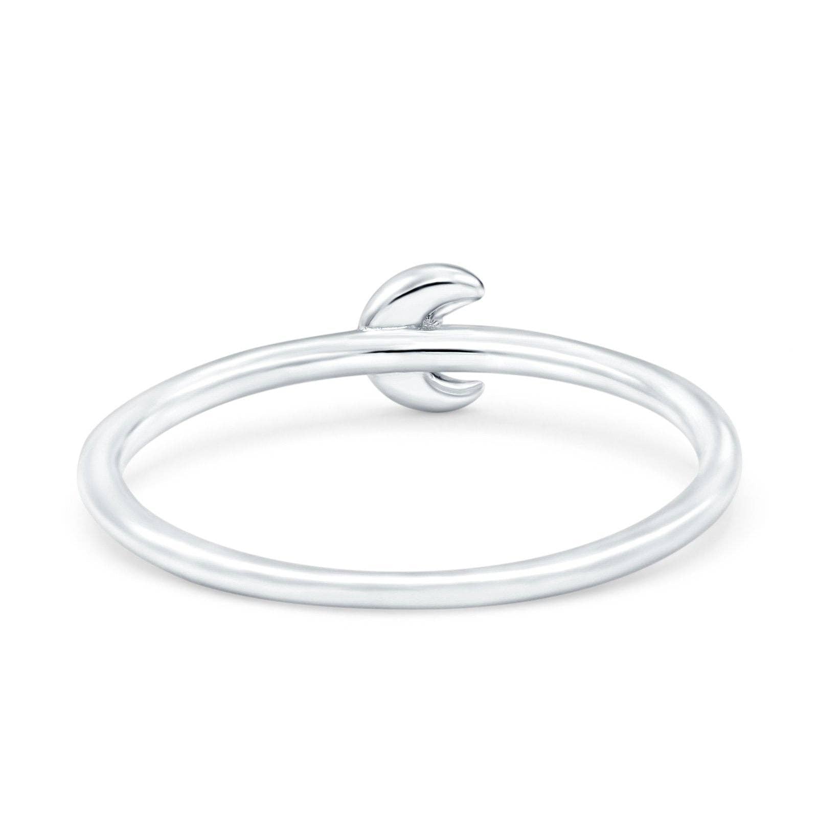 Moon Oxidized Band Ring