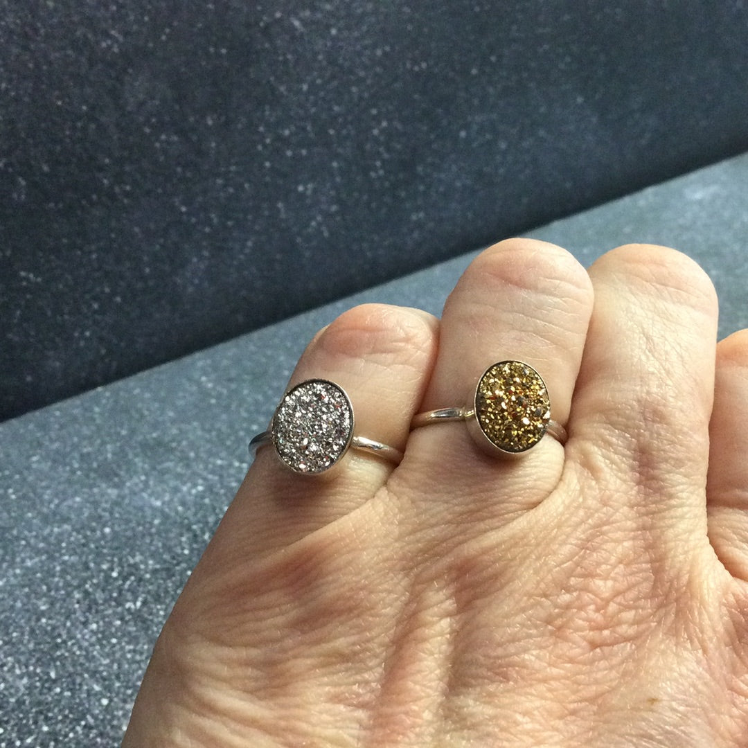 Sterling Silver Druzy Ring