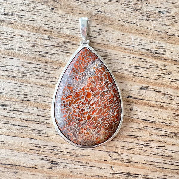 Dinosaur Fossil Sterling Silver Pendant