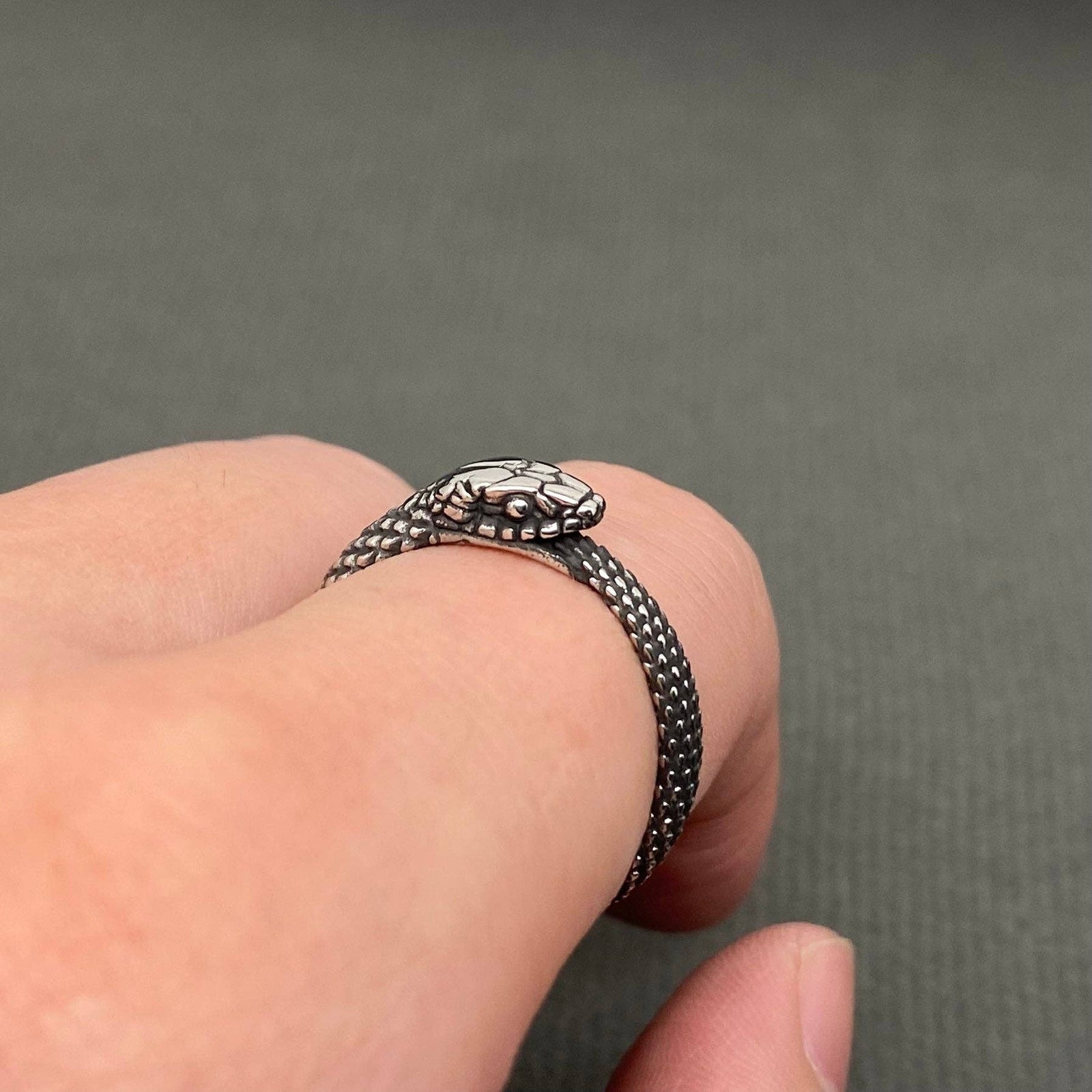 Ouroboros Unisex Stainless Steel Snake Ring