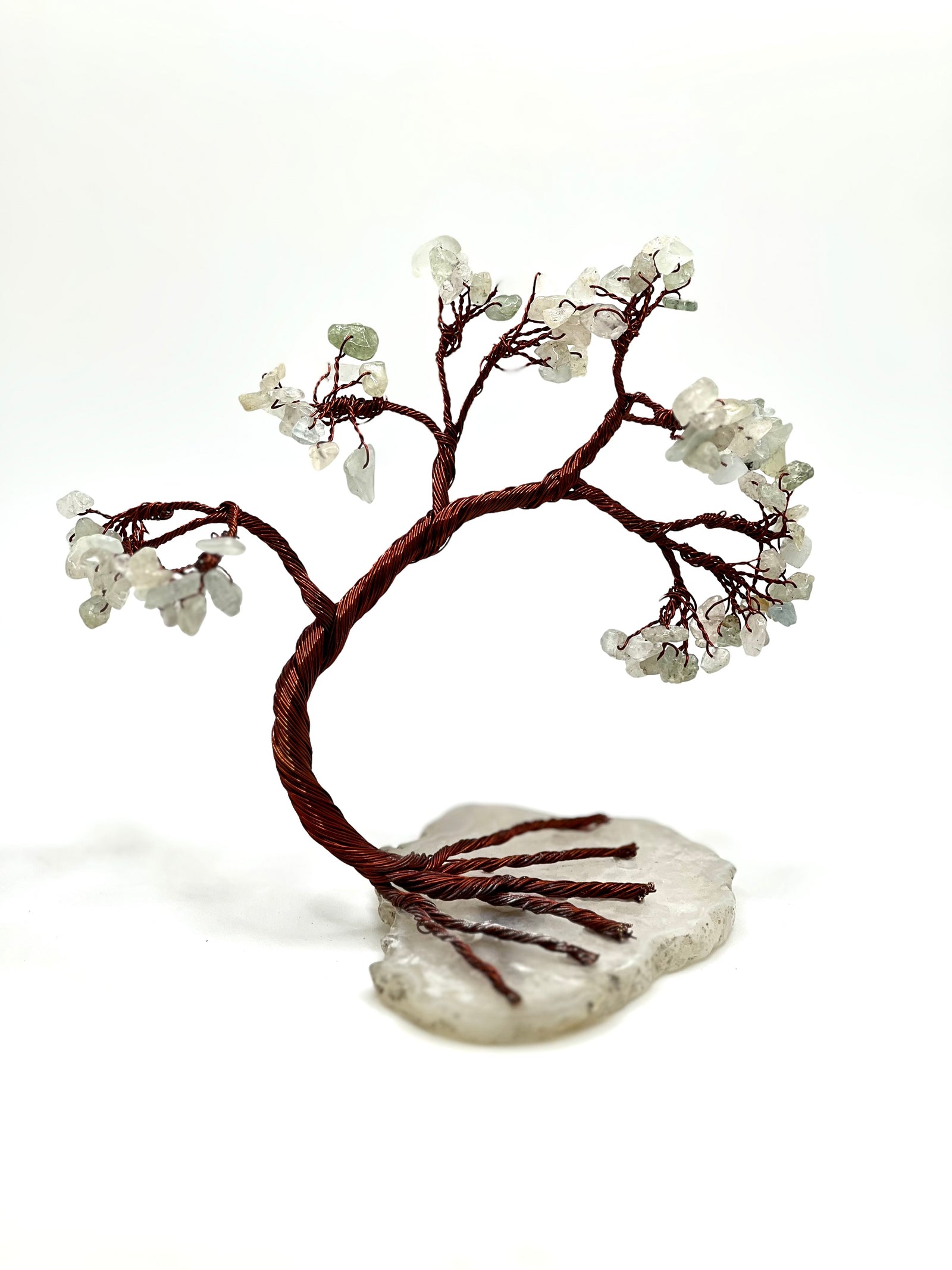 4" Crystal Chip Bonsai Tree on Agate Slice