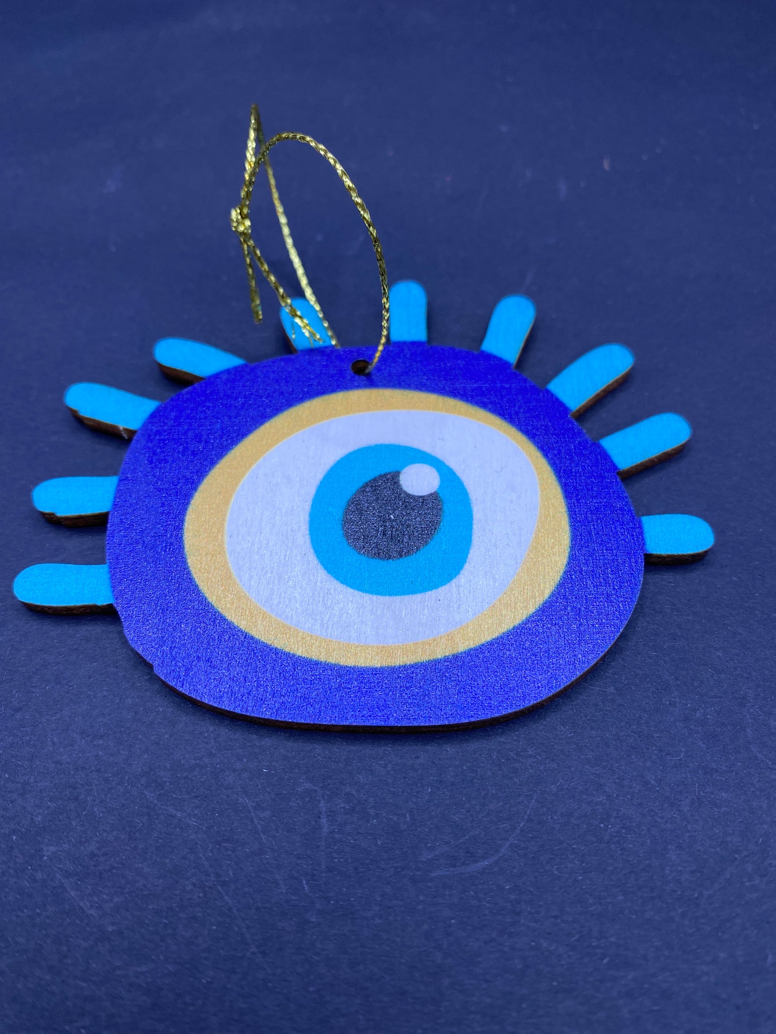 Wooden Evil Eye Ornament