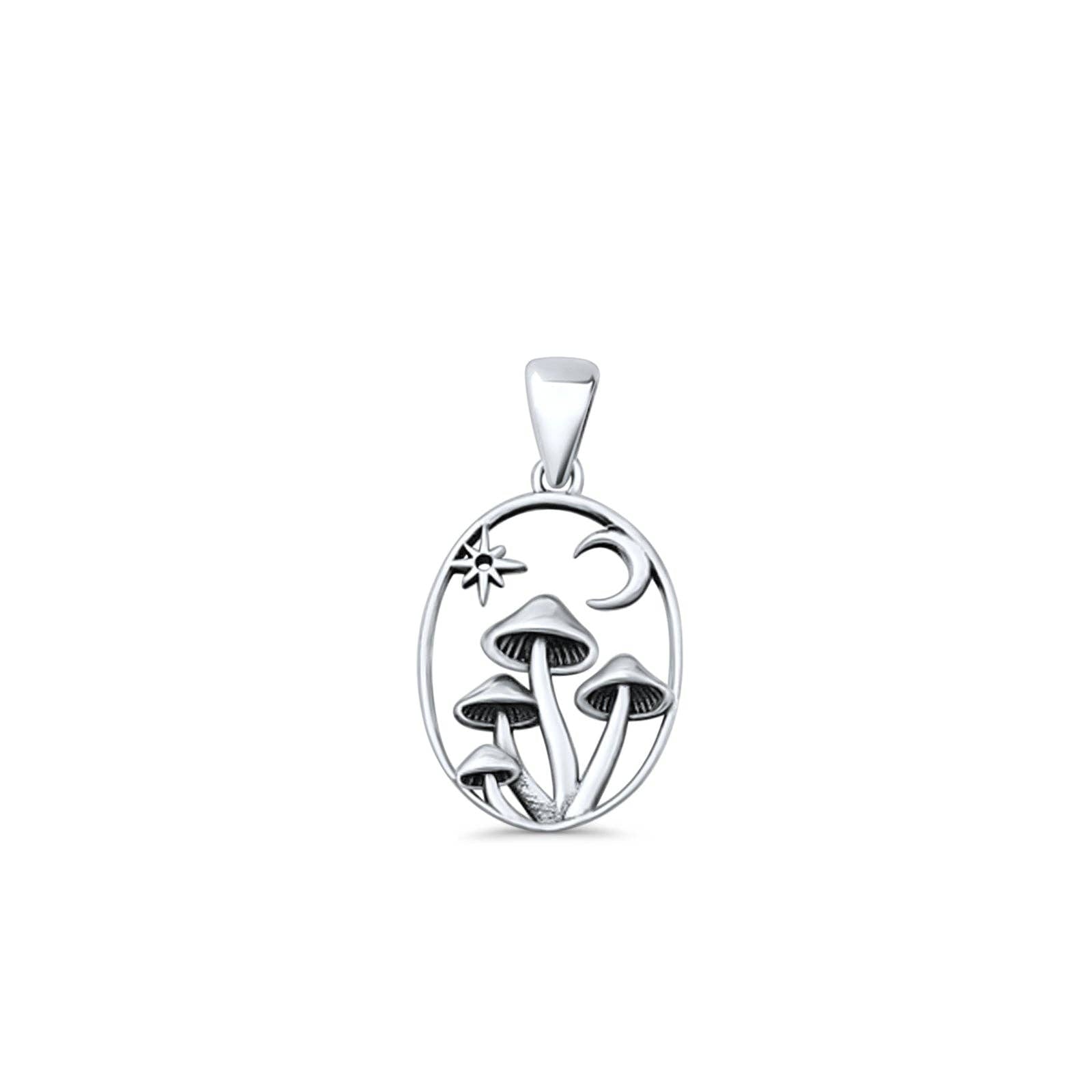 Mushrooms Pendant Oxidized