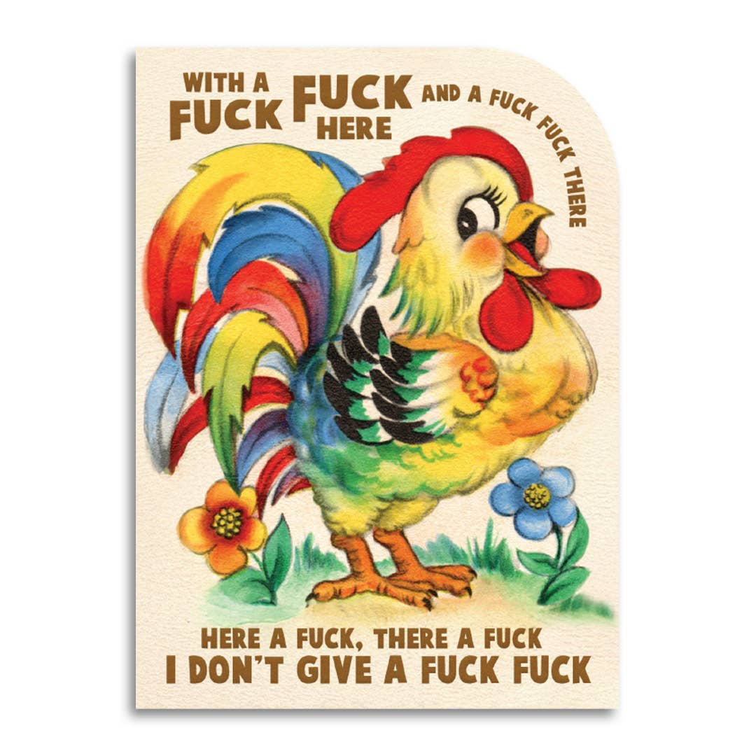 With a Fuck Fuck Here - Funny Old MacDonald Greeting Card
