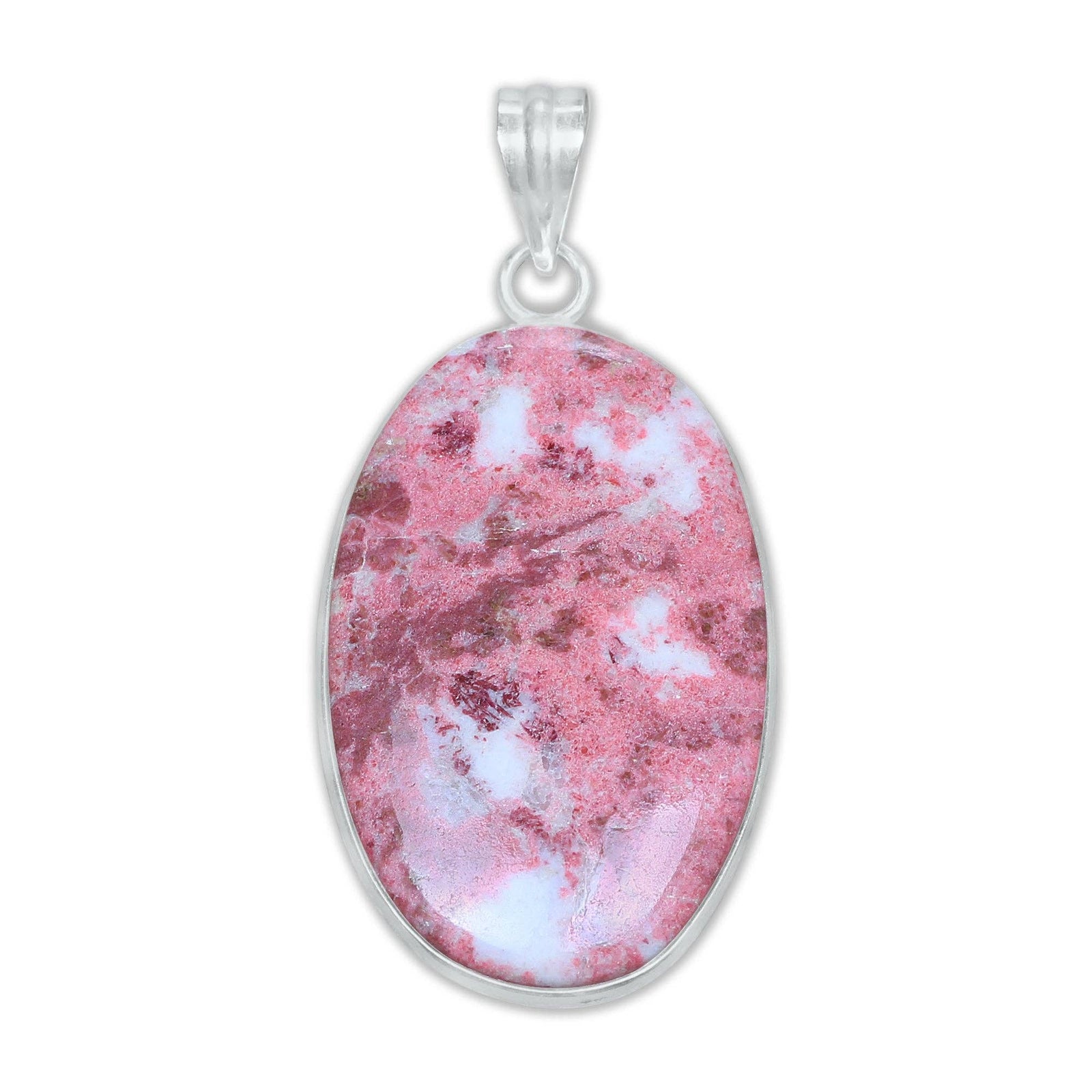 Thulite Silver-Plated Pendant