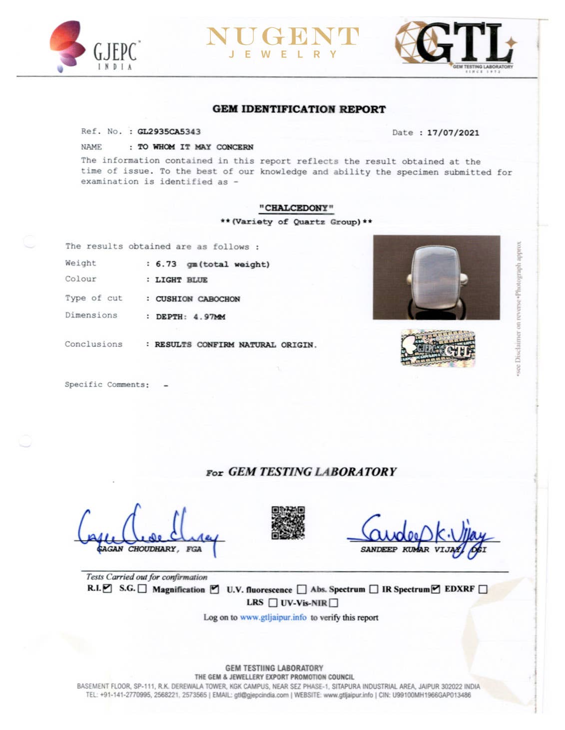 Blue Lace Pencil Ring