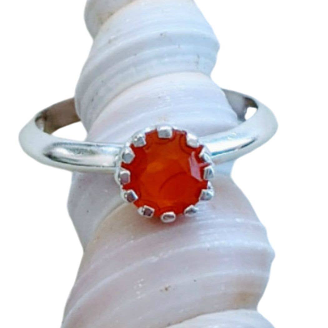 Secret Heart Carnelian Sterling Ring