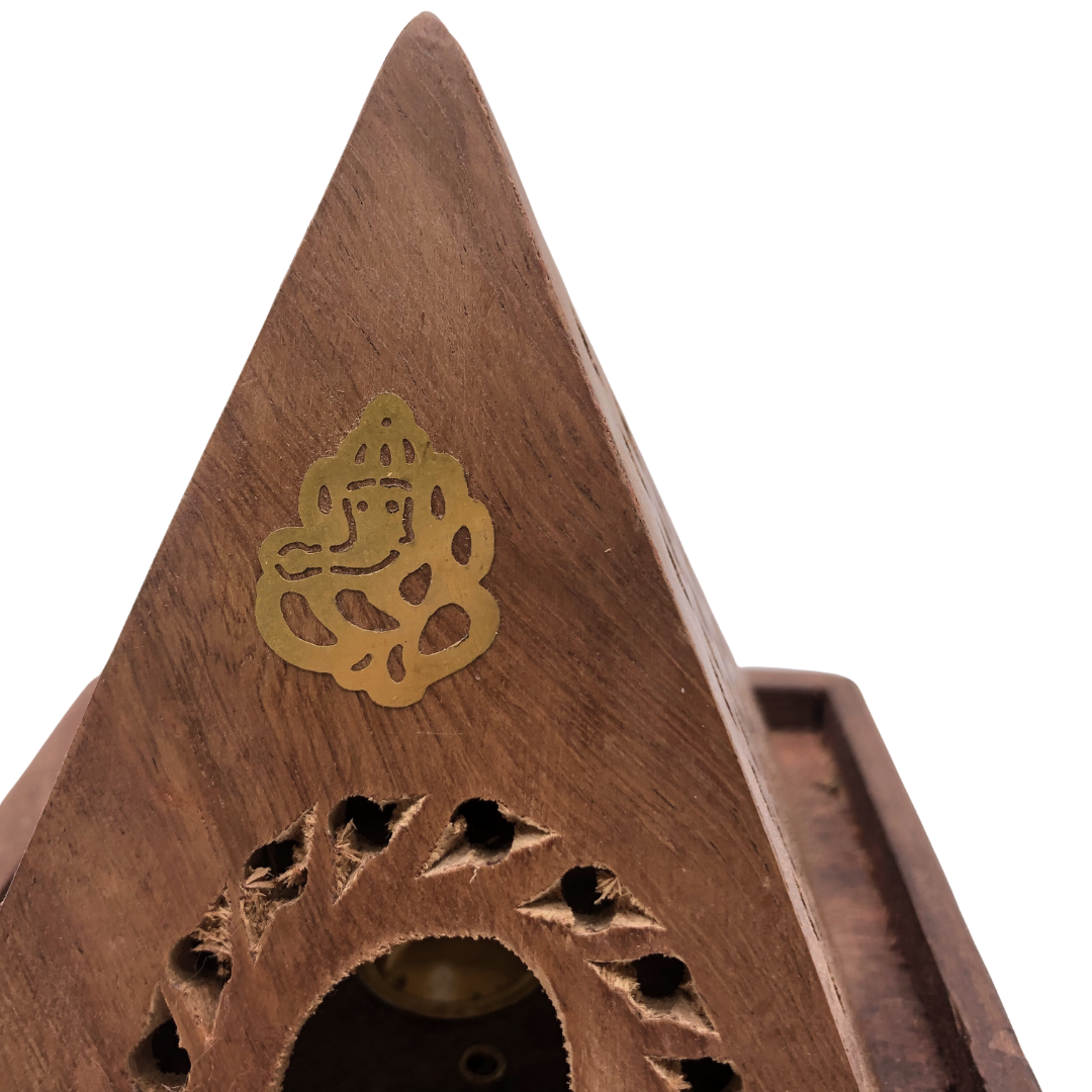 Wood Temple Incense Burner