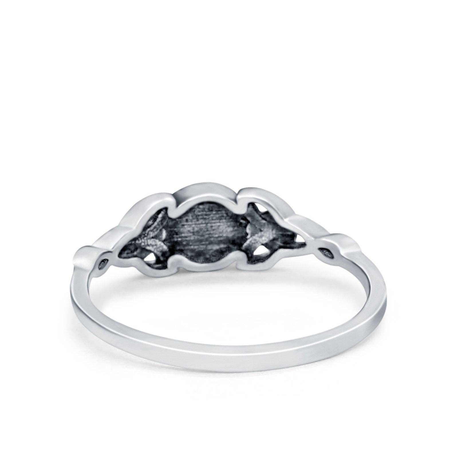 Infinity Pentagram Star Oxidized Ring Sterling Silver