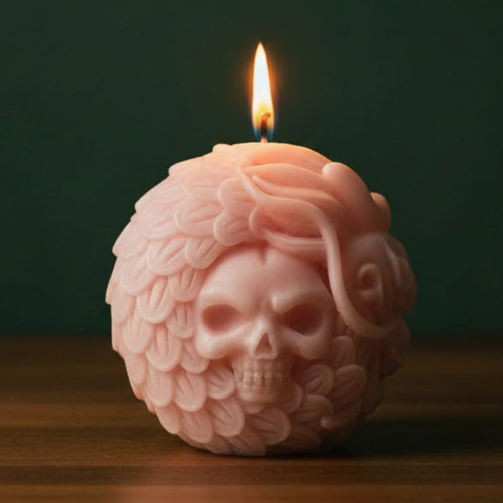Dragon & Skull Circle Figure Candle