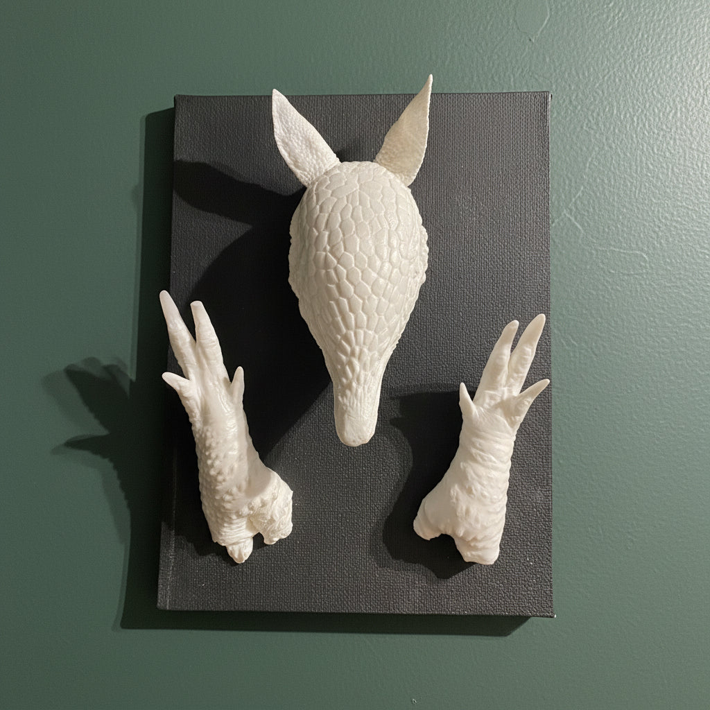 Mounted Armadillo Head & Feet Cast
