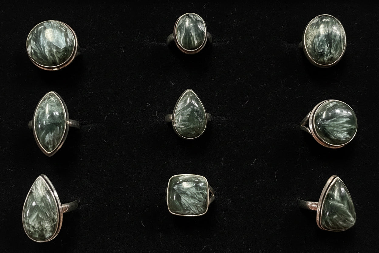 Seraphinite Sterling Silver Ring