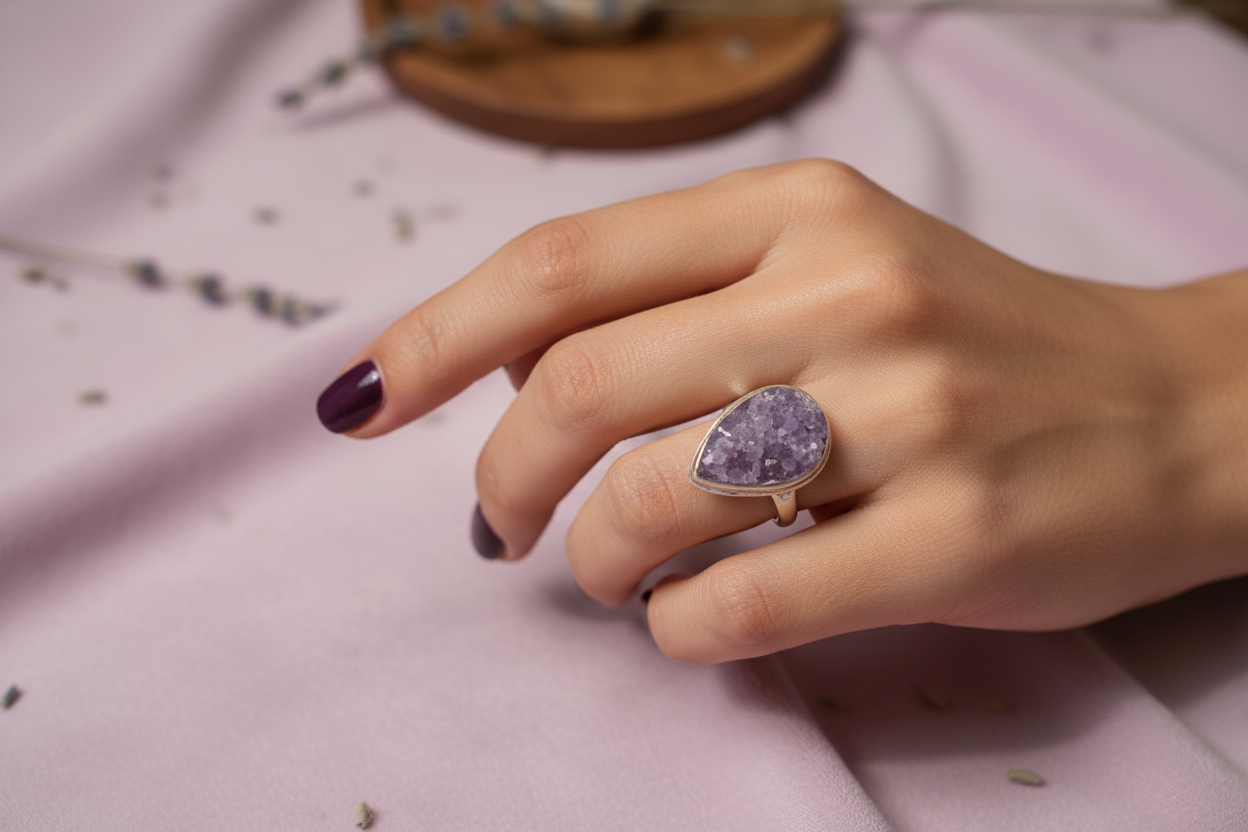Grape Agate Sterling Silver Ring