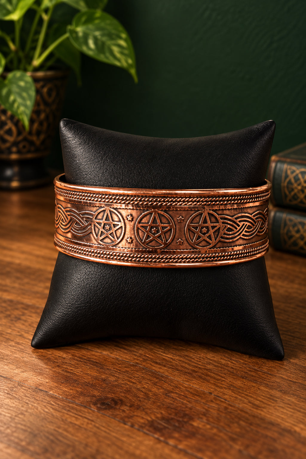 Copper Pentagrams Bracelet Cuff