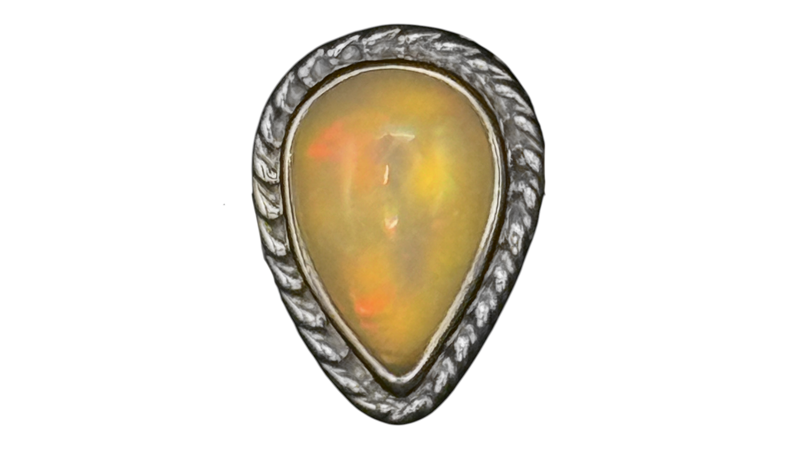 Opal Sterling Silver Ring  Adjustable