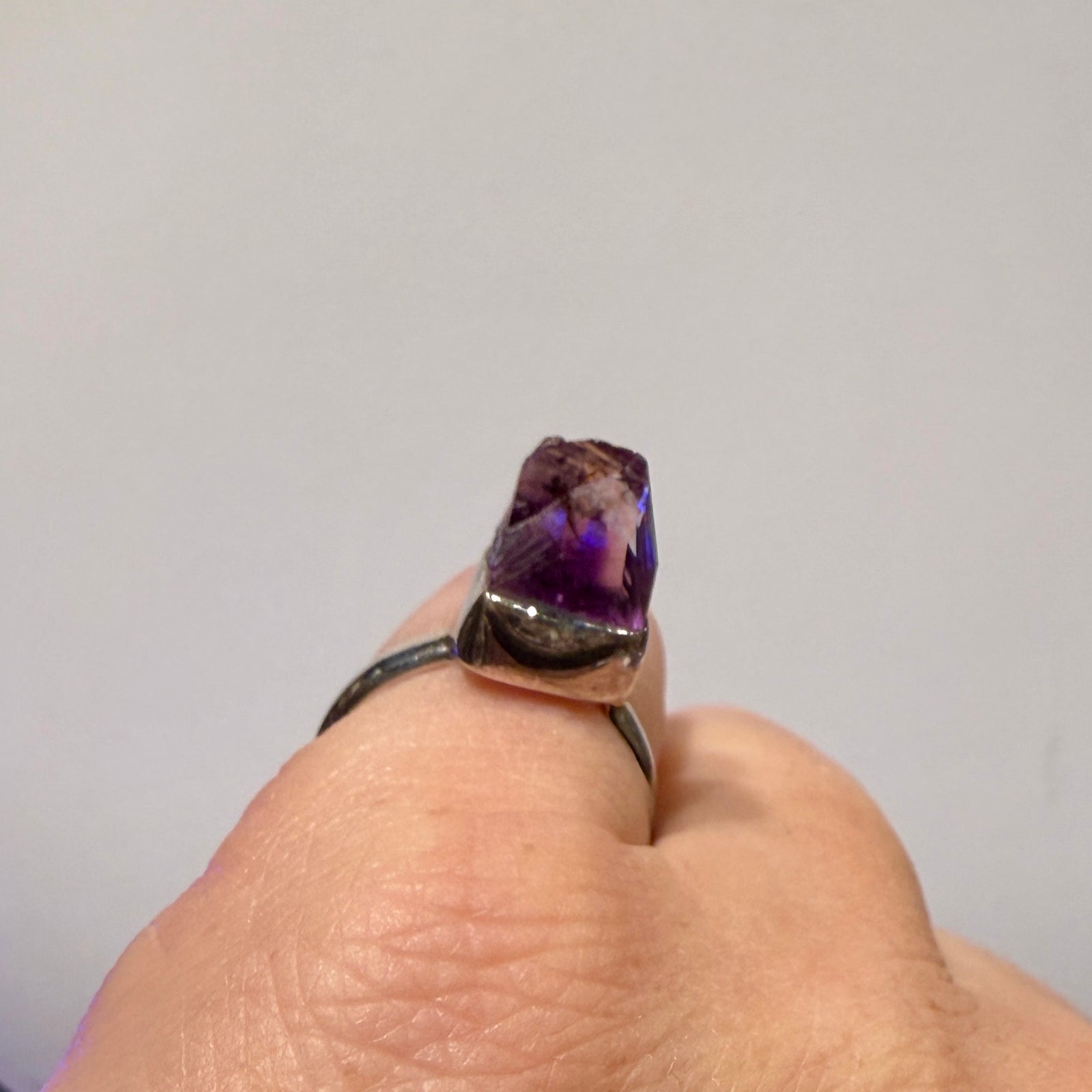 Amethyst Point Sterling Silver Ring