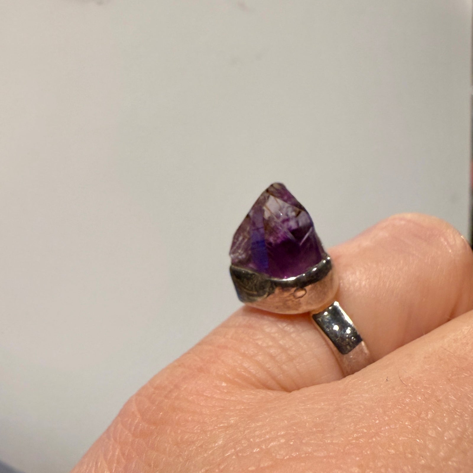 Amethyst Point Sterling Silver Ring