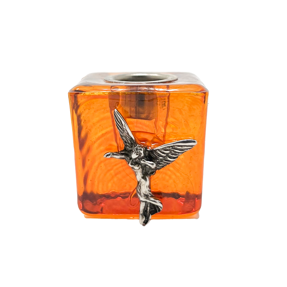 Fairy on Colored Glass Mini-Candle Holder