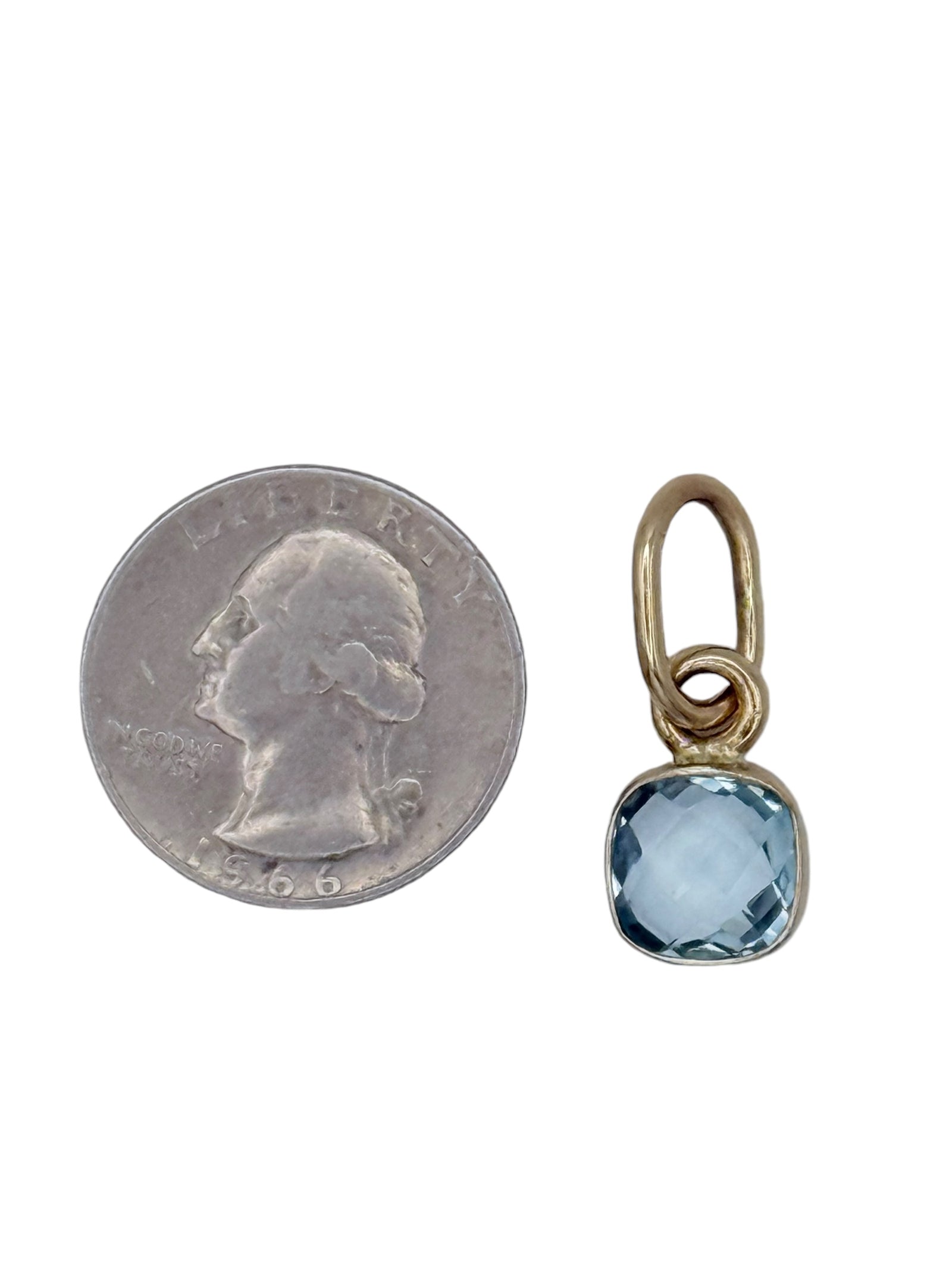Alchemia Gold Faceted Blue Topaz Pendant