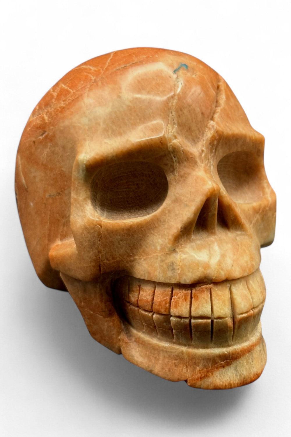 Crystal Skull Peach Moonstone