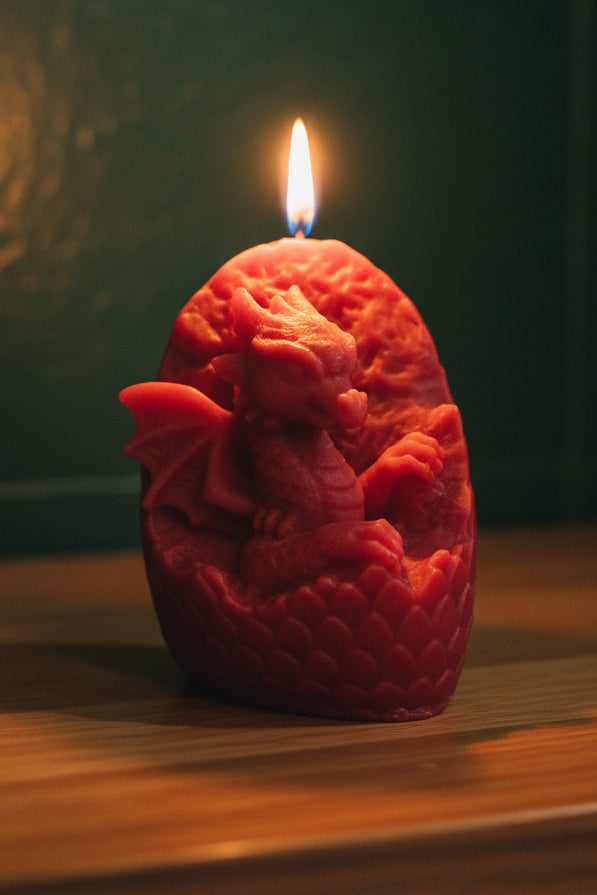 Dragon in Egg Figure Candle