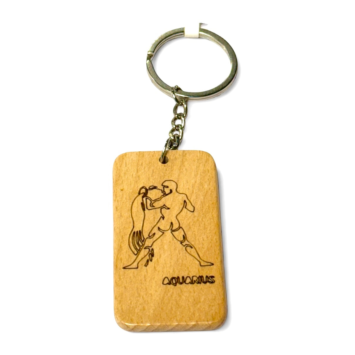 Zodiac Wood Key Chain
