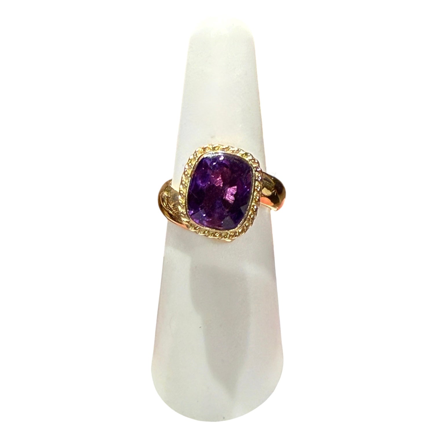 Amethyst Alchemia Gold Ring Adjustable