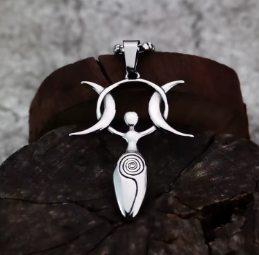 Triple Moon Goddess Necklace