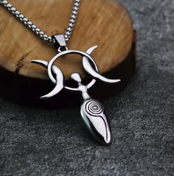 Triple Moon Goddess Necklace