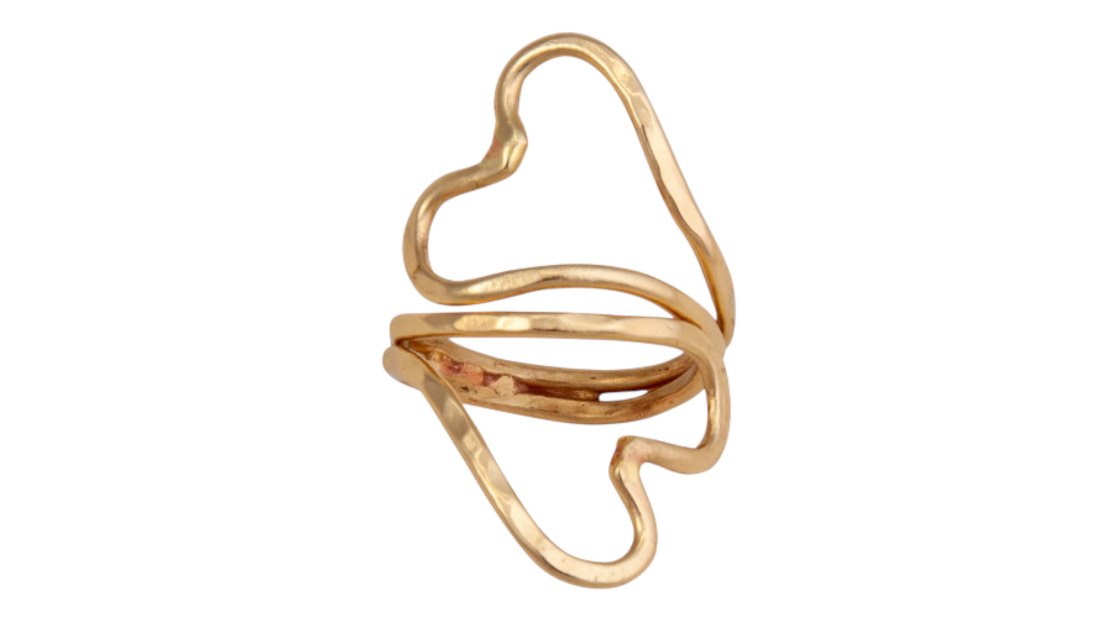 Double Heart Alchemia Gold Adjustable Ring
