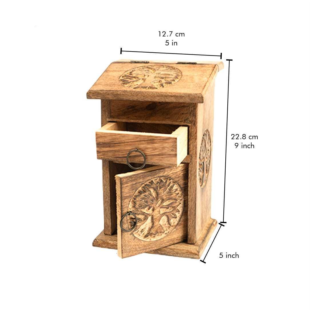 Wooden Storage Almirah Tree of Life