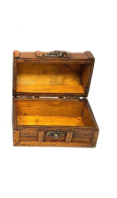 Wooden Chest Storage Box Brown Medium