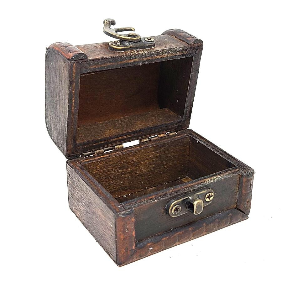 Wooden Chest Storage Box Plain Brown