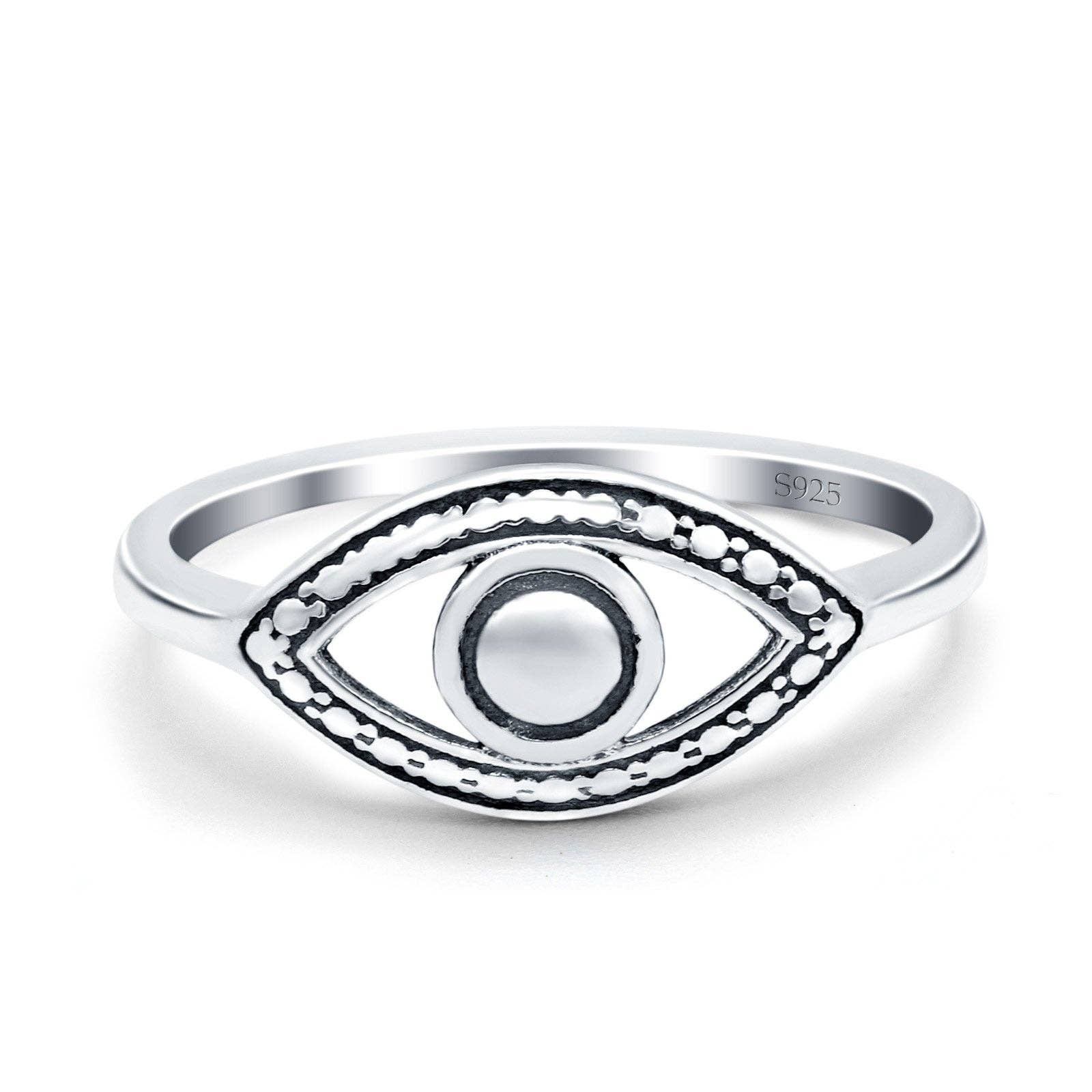 Evil Eye Oxidized Ring