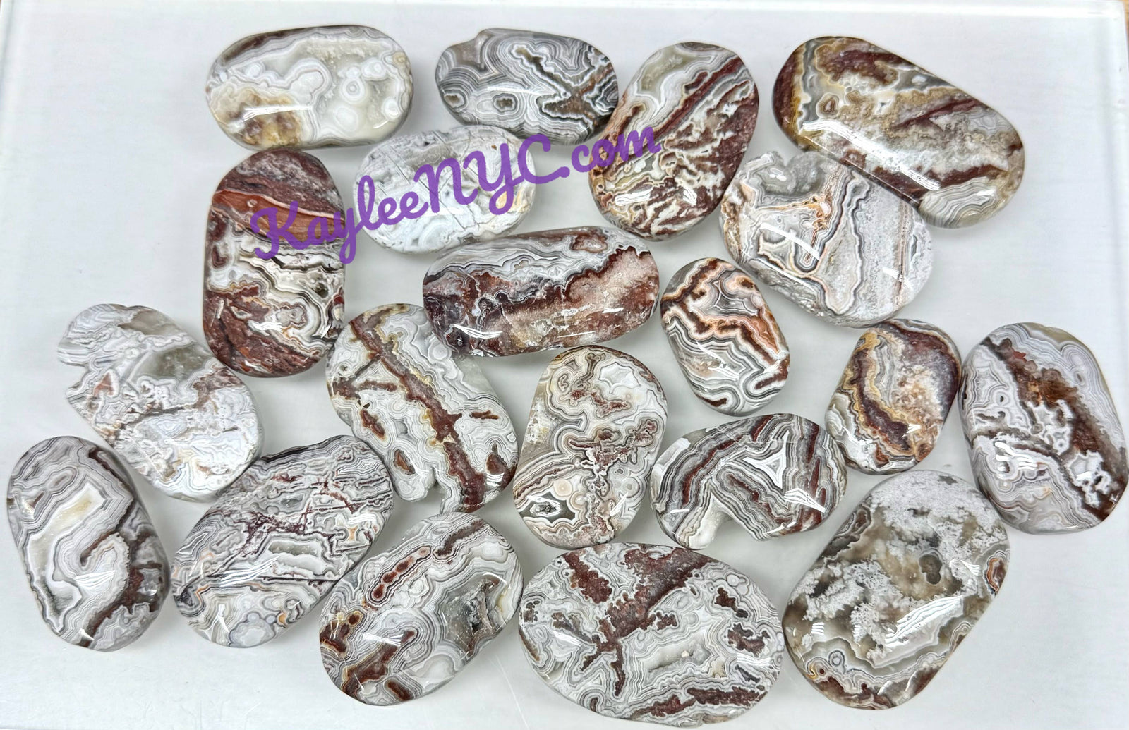 Natural Mexican Lace Agate Palm Stone
