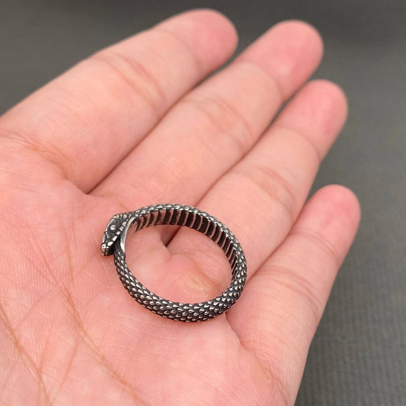 Ouroboros Unisex Stainless Steel Snake Ring