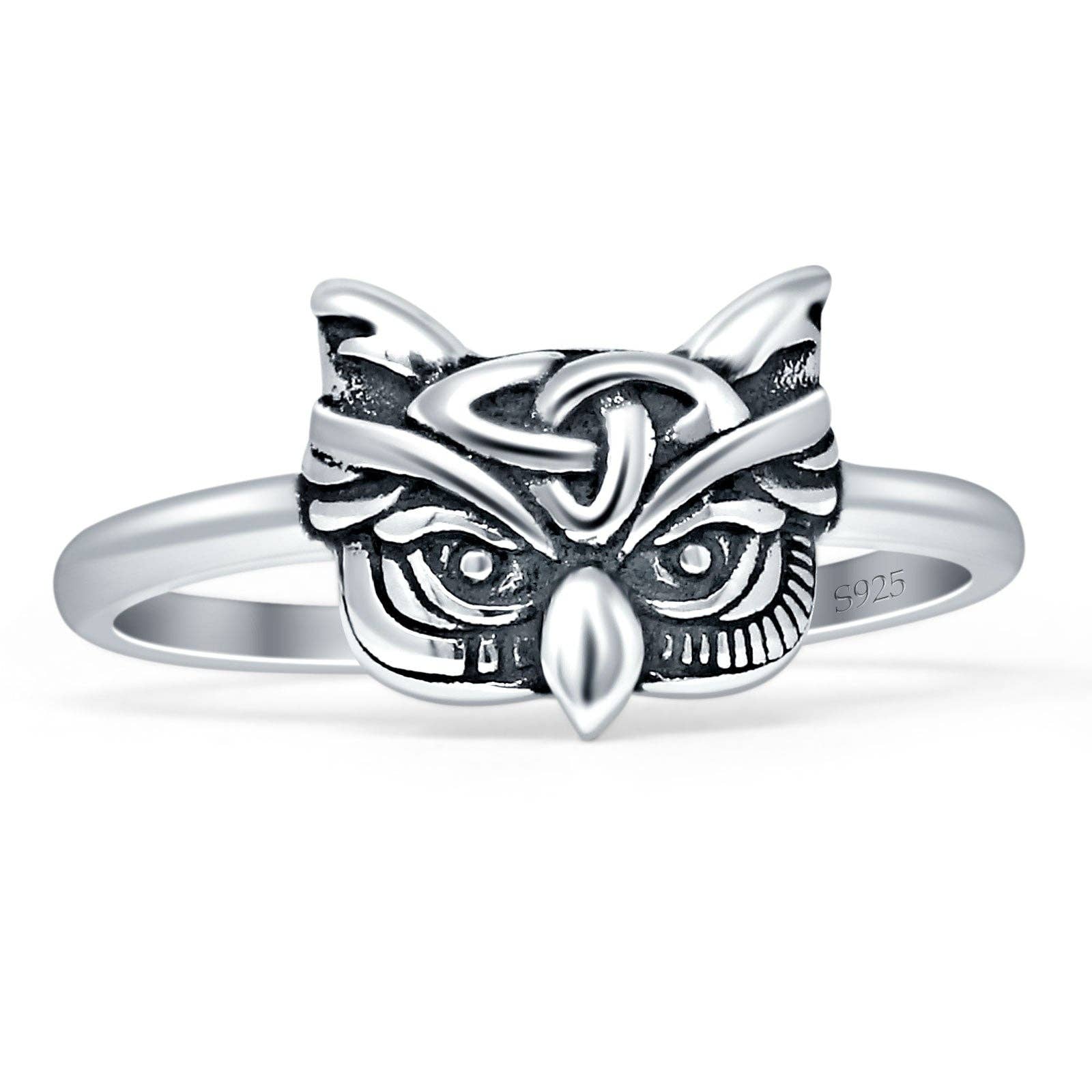 Owl Ring Oxidized Vintage Style