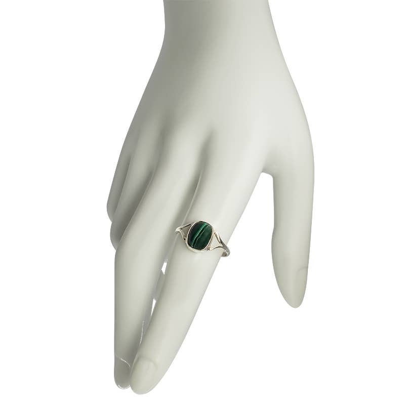 Malachite Stone Sterling Silver Ring