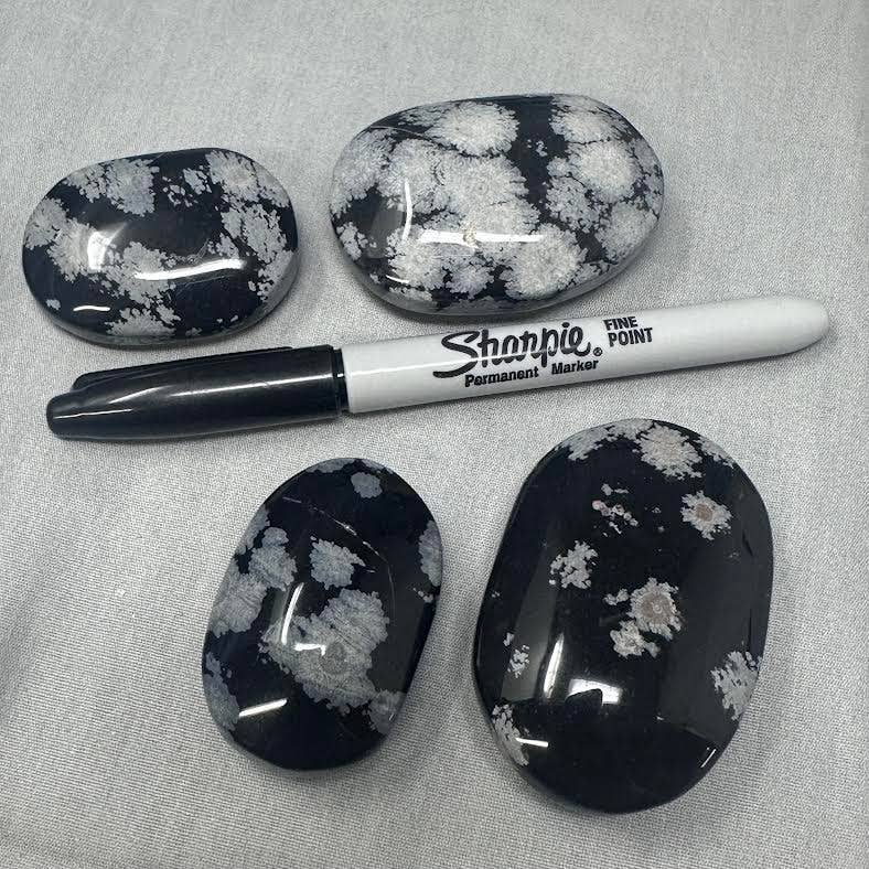 SnowFlake Obsidian Palm Stone