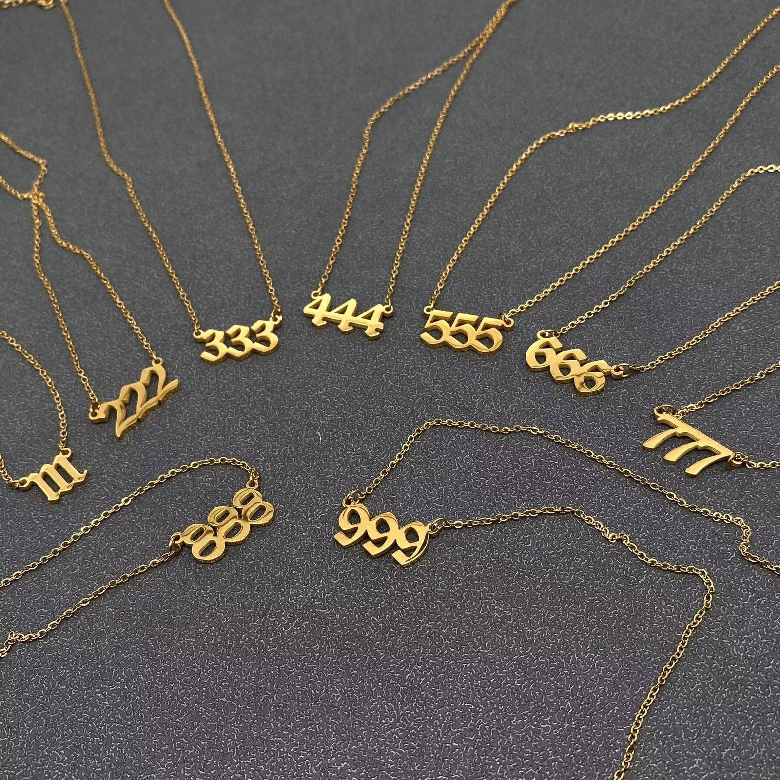 Angel Numbers 18K Gold Plated Stainless Steel Necklace