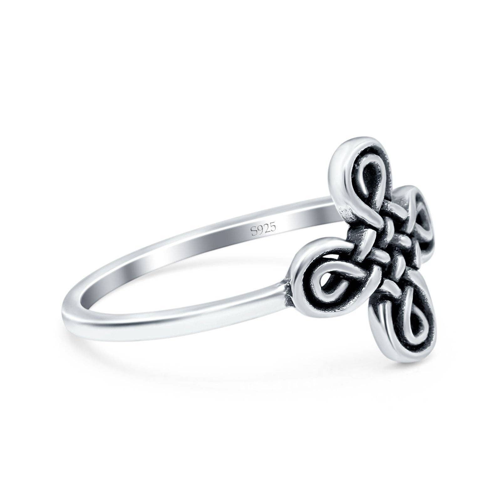 Celtic Knot Cross 925 Sterling Silver Ring